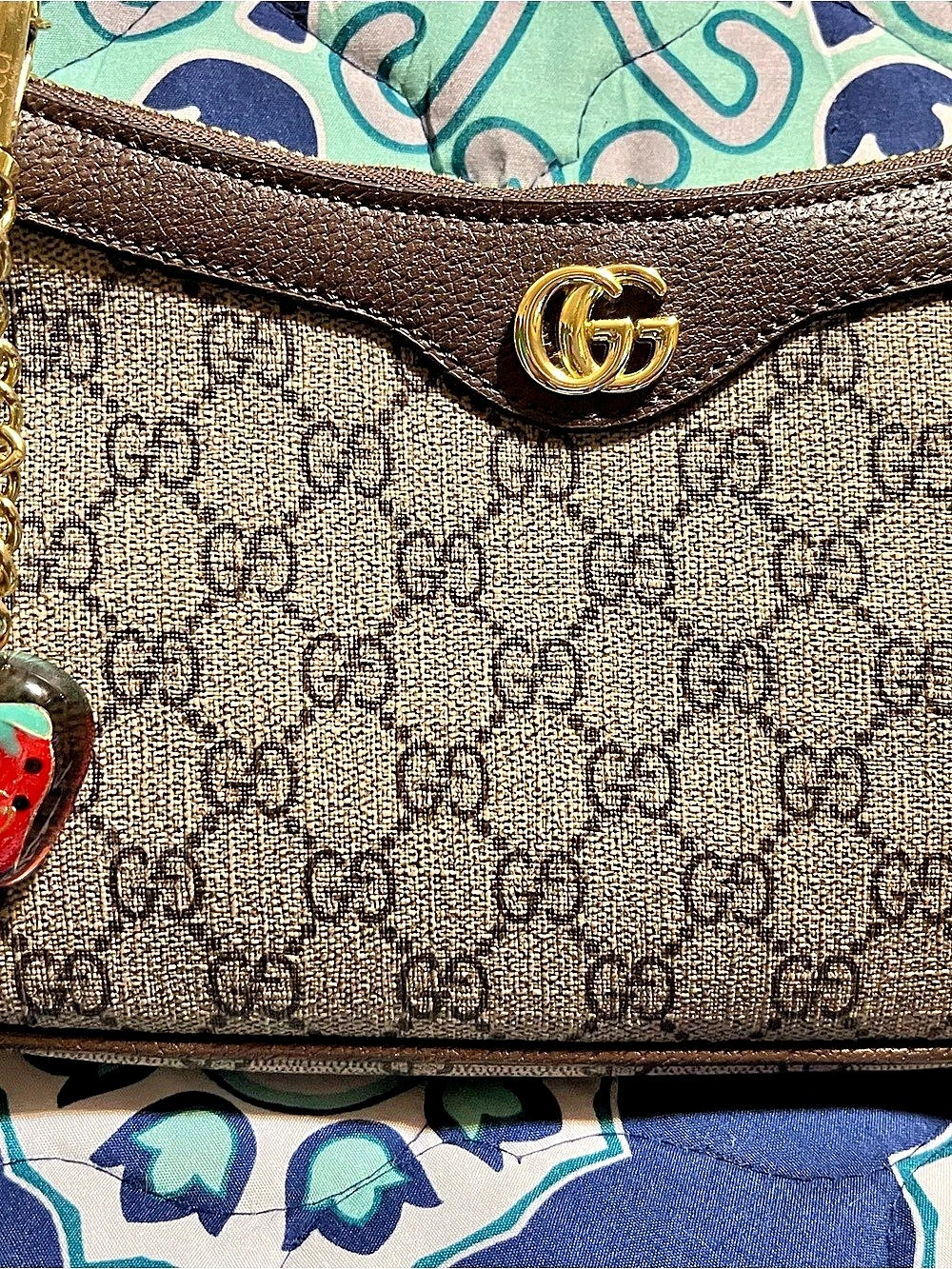 Monogram Small Shoulder Bag with Strawberry Charm - Picture 3 of 7